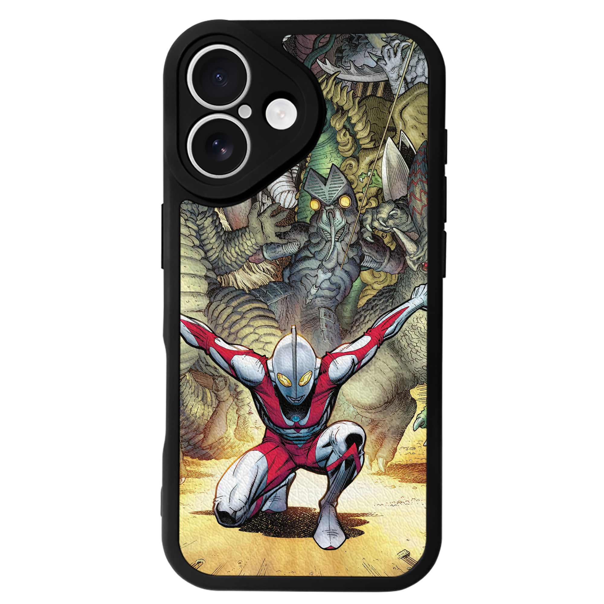 （画像用） ウルトラマン Ultraman 【iPhone 16シリーズ対応】シリコンスマホケース（レザー調） 材質：シリコン